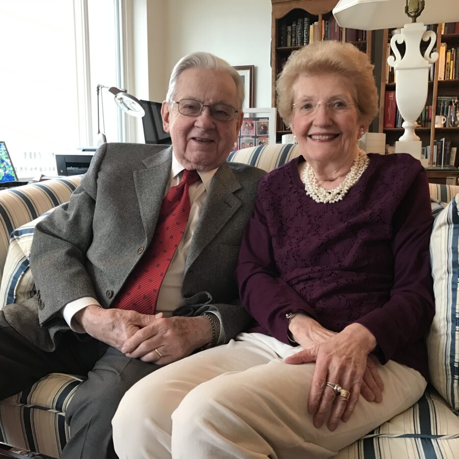 Bethesda Barclay House Sweethearts Austin and Barbara Montgomery celebrate Valentine's Day at their Independent retirement living community in Clayton, Missouri