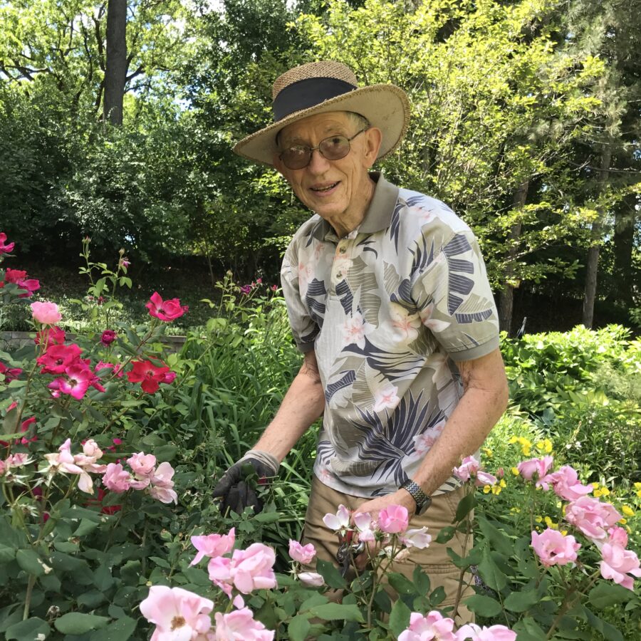 Bethesda Orchard resident Emil Beier working on the garden. | Gardening for Seniors
