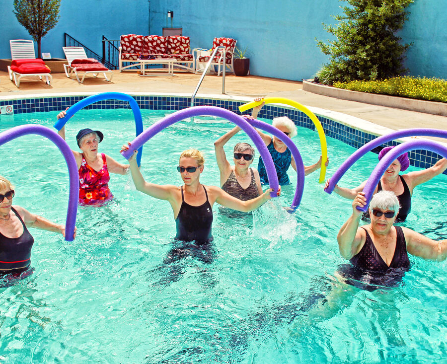 Bethesda Barclay House hosts a water aerobics for seniors class to help keep residents strong, healthy, and happy.