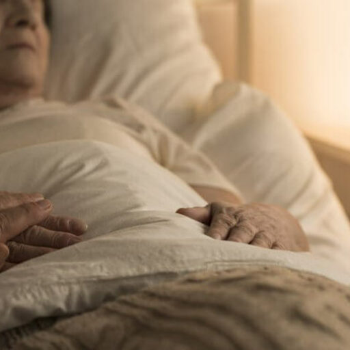 A woman dying at home in hospice care