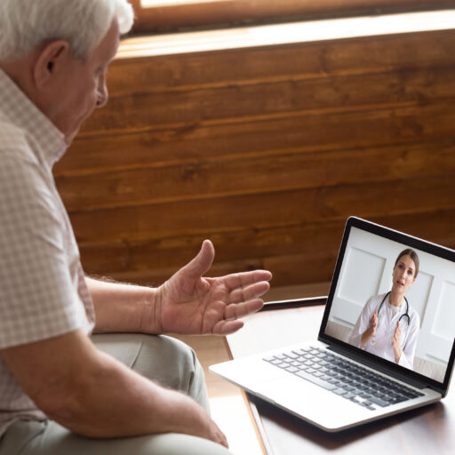 Older patient using telemedicine services