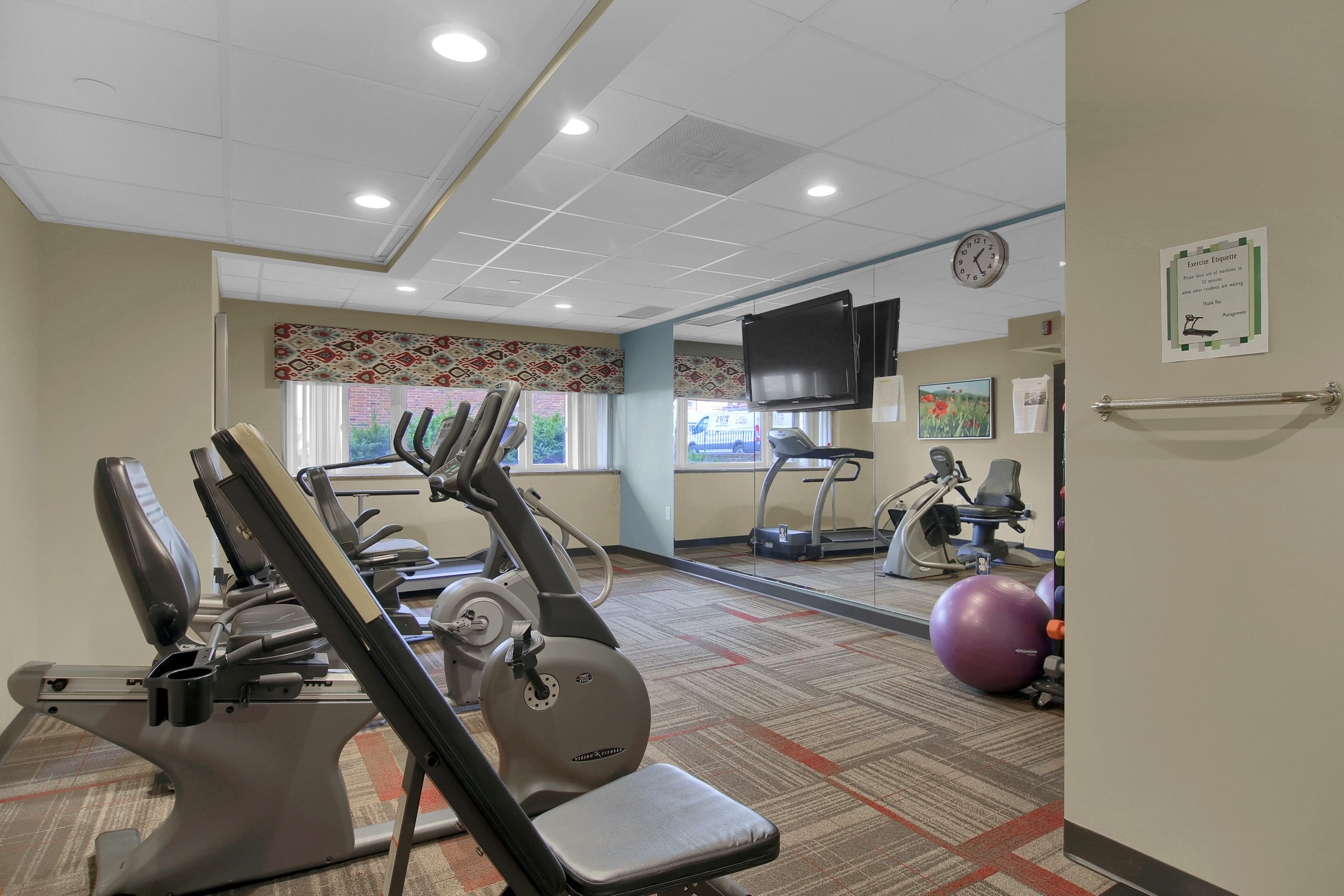 Barclay House gym with treadmills