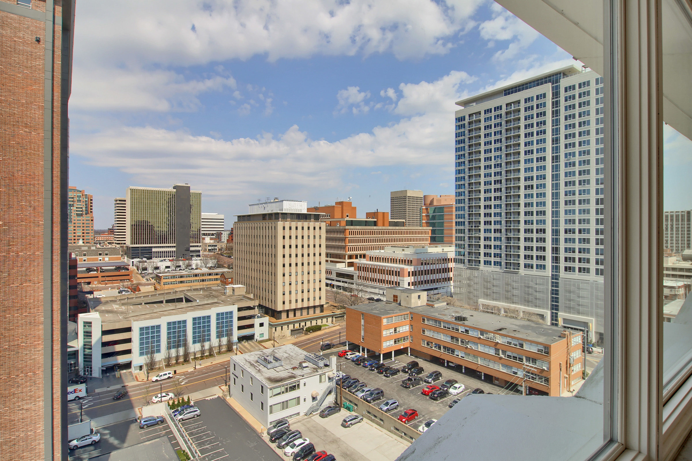 Clayton skyline view from Barclay House apartment window