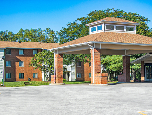Outside of Village North independent living community