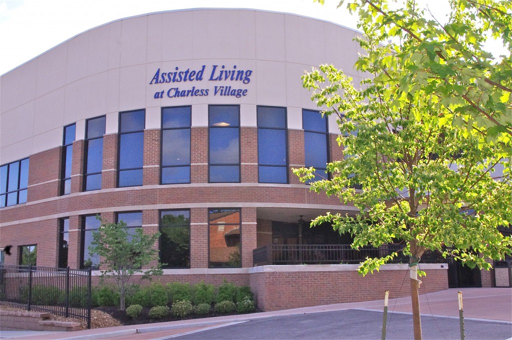 Outdoor view of Bethesda's Assisted Living at Charless Village building