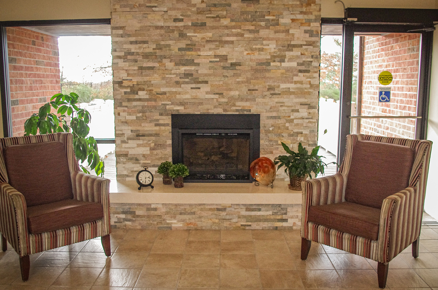 Bethesda Terrace lounge by fireplace