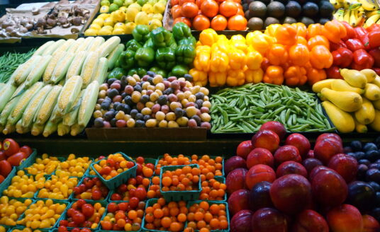 Fresh healthy fruits and vegetables