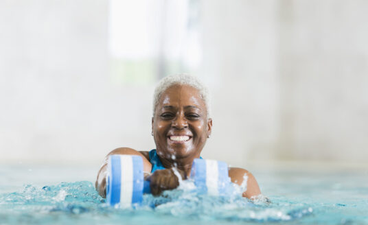 senior women swimming for health benefits