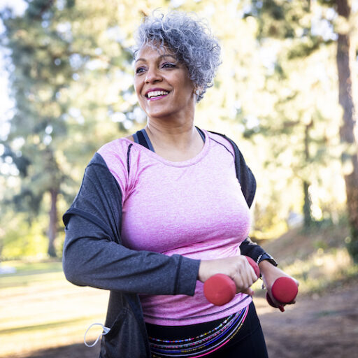 older woman exercising to keep your memory sharp