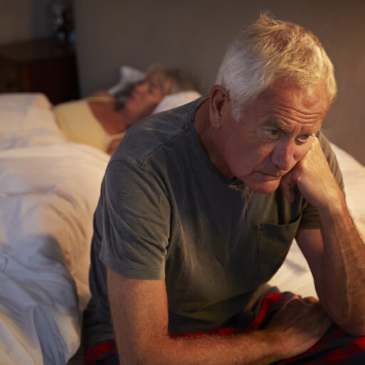 Senior Man Dealing with Sleep Challenges