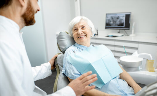 Woman seeking dental help for seniors