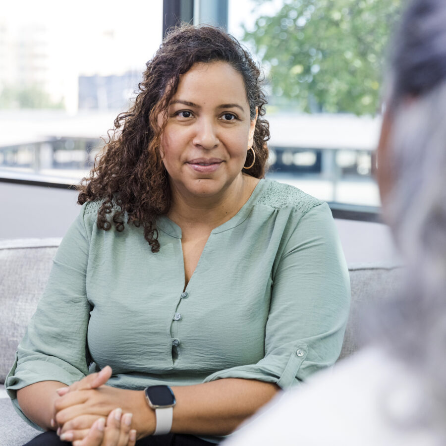 Woman meeting with senior care manager