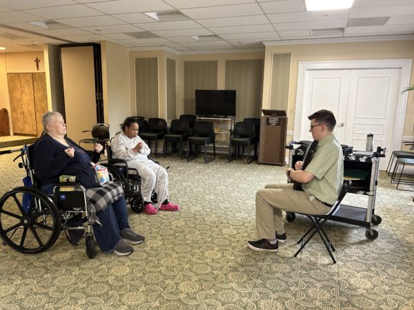 Bethesda Dilworth residents listening to the autoharp