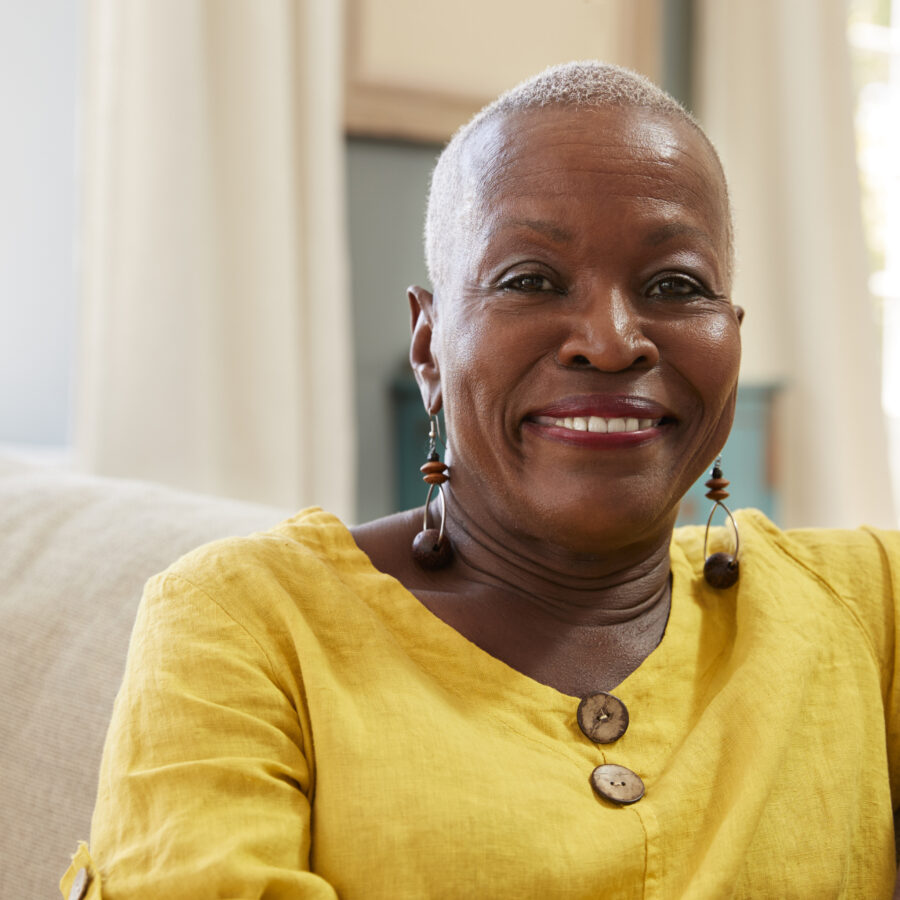 Senior woman smiling portraying the power of positivity